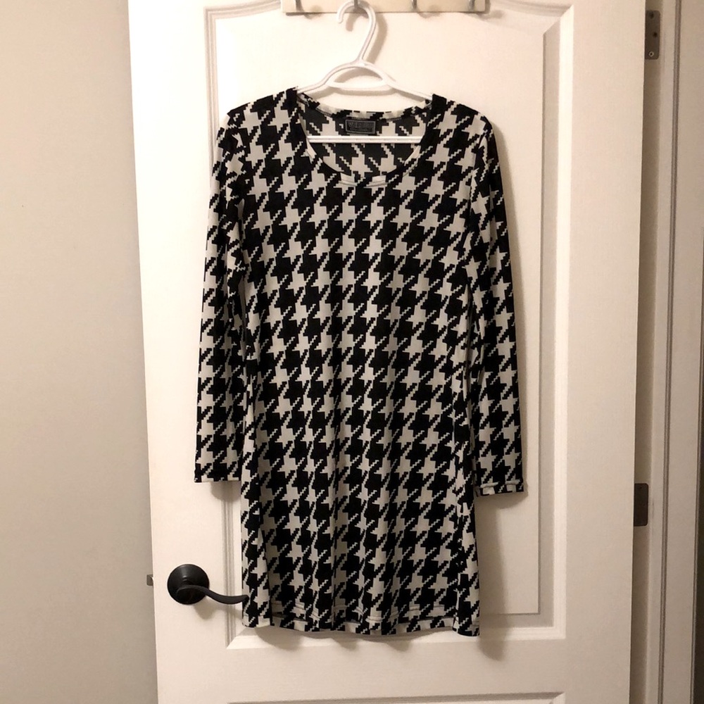 Versus Versace Houndstooth 1990s Fitted Dress